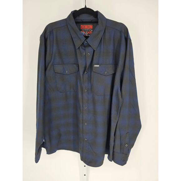 DIXXON Flannel "Midnight 2023" Men's XXL 10YR Plaid Blue Black Snap - Picture 1 of 5